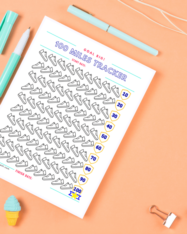 100 Miles Tracker Printable